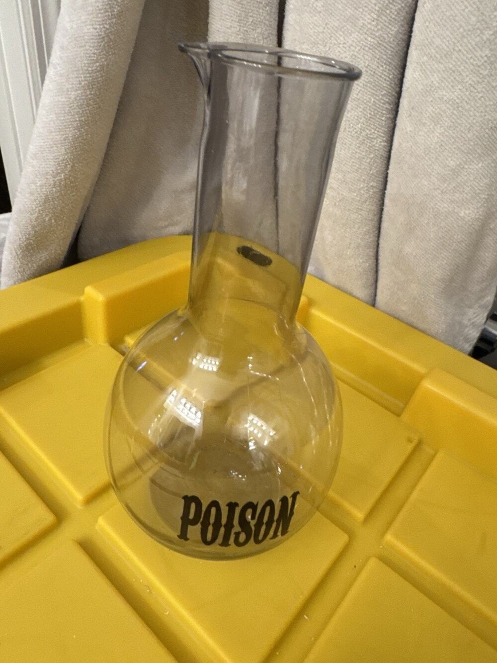 Poison Clear Flask Halloween Plastic Vase Decor Decorations Spooky Scary